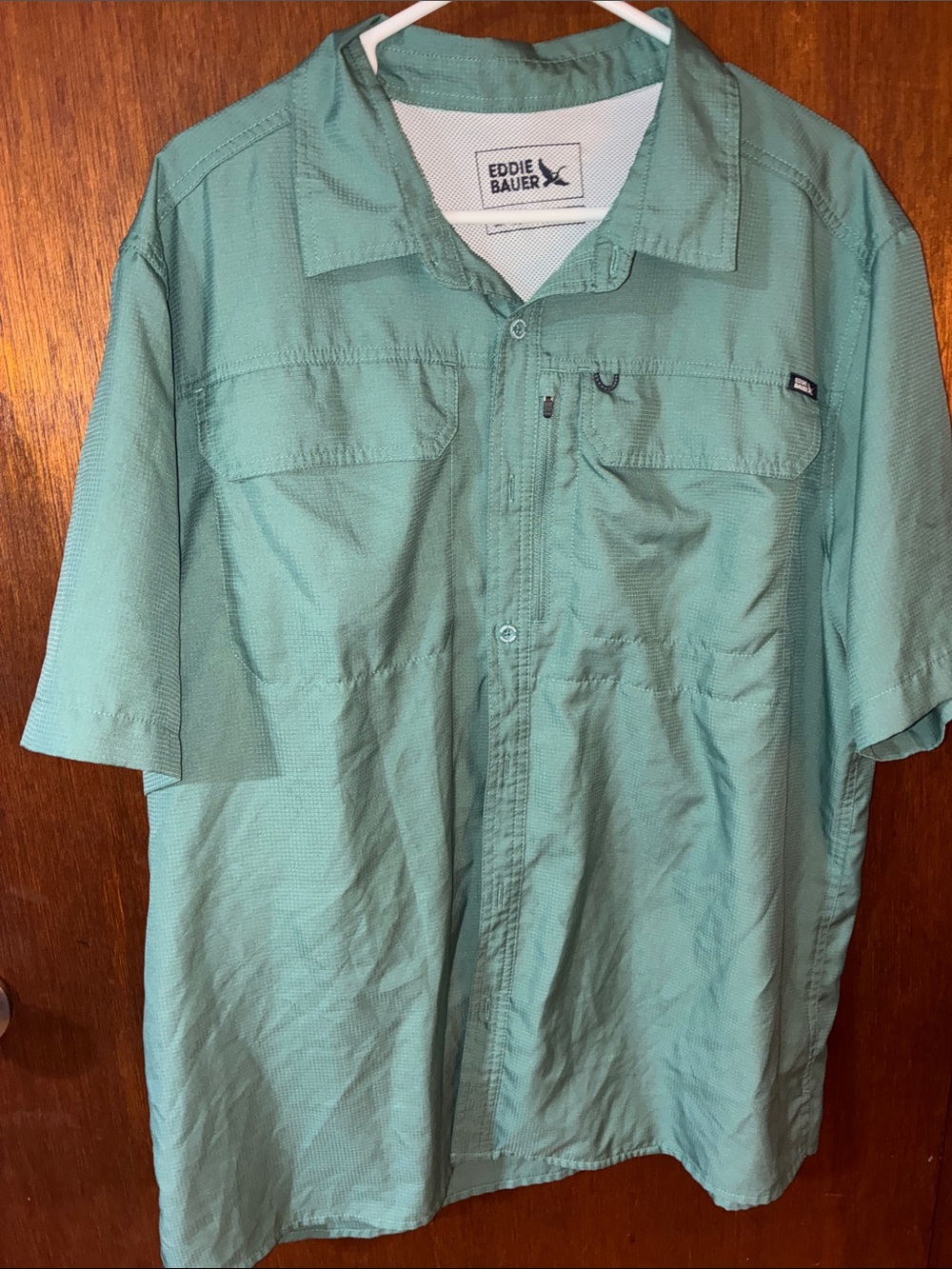 Eddie Bauer Men’s Short-Sleeve Button-Down Shirt - Seafoam Green